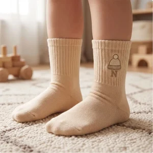 جوراب ساق‌دار کودک کرم مدل کلاه
